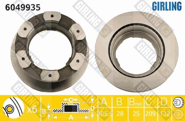 Girling 6049935 - Тормозной диск autospares.lv