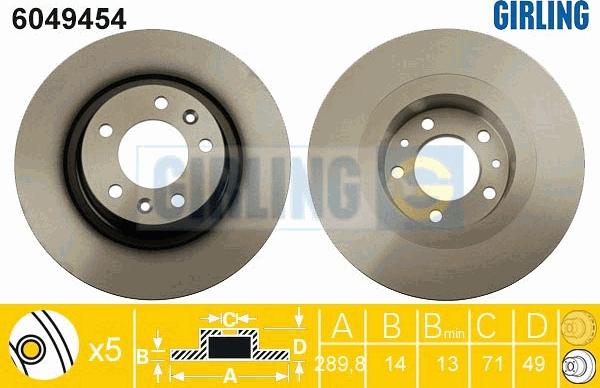 Girling 6049454 - Тормозной диск autospares.lv