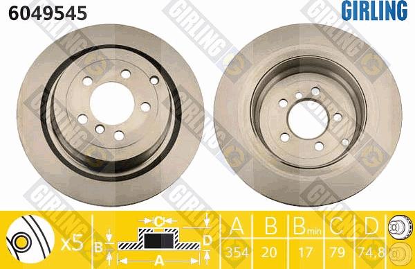 Girling 6049545 - Тормозной диск autospares.lv