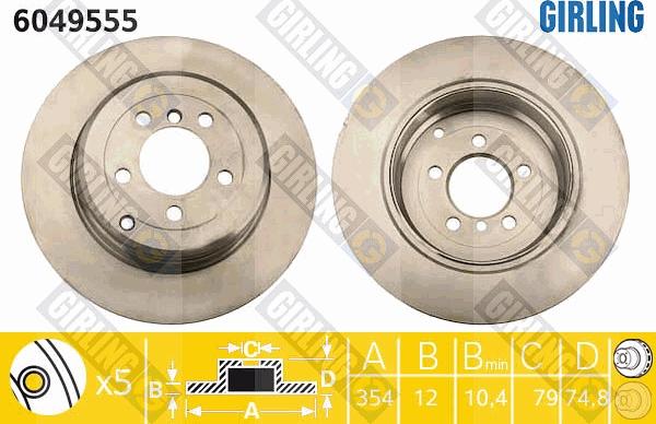 Girling 6049555 - Тормозной диск autospares.lv