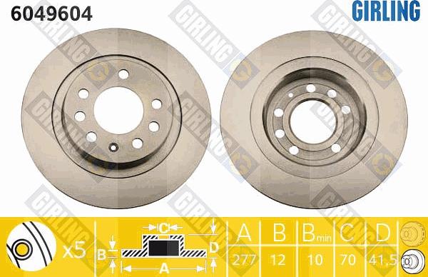 Girling 6049604 - Тормозной диск autospares.lv