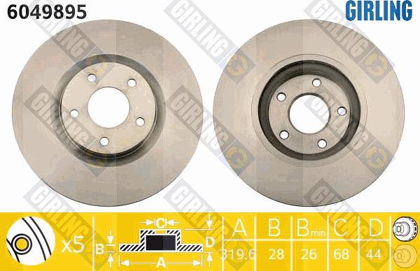 Girling 6049895 - Тормозной диск autospares.lv