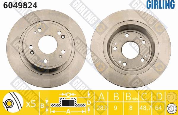 Girling 6049824 - Тормозной диск autospares.lv