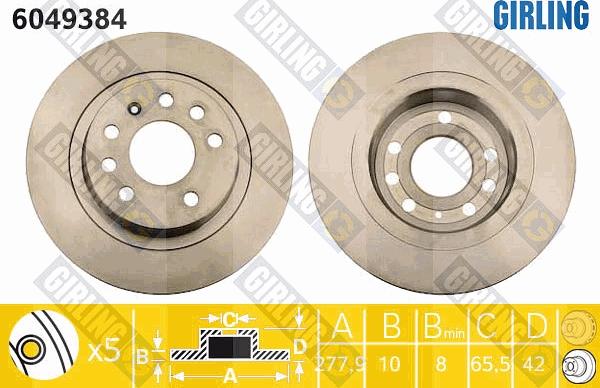 Girling 6049384 - Тормозной диск autospares.lv