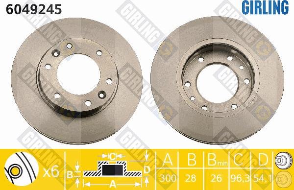 Girling 6049245 - Тормозной диск autospares.lv