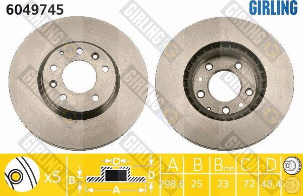 Girling 6049745 - Тормозной диск autospares.lv