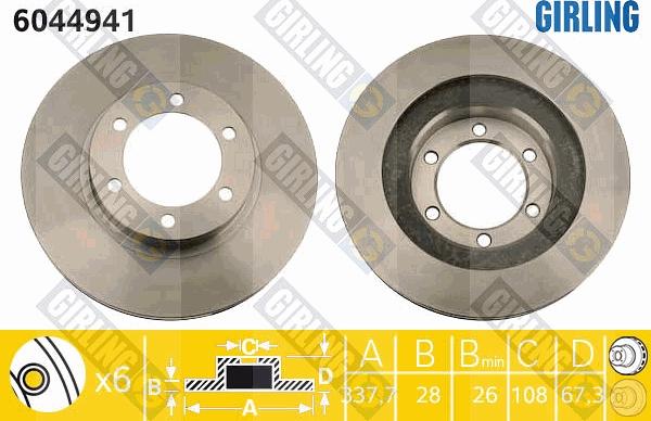 Girling 6044941 - Тормозной диск autospares.lv