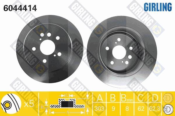 Girling 6044414 - Тормозной диск autospares.lv