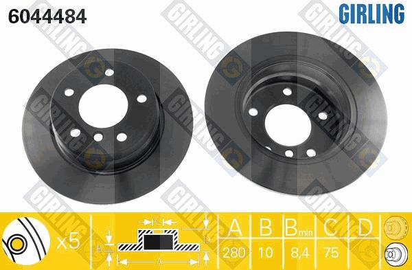 Girling 6044484 - Тормозной диск autospares.lv