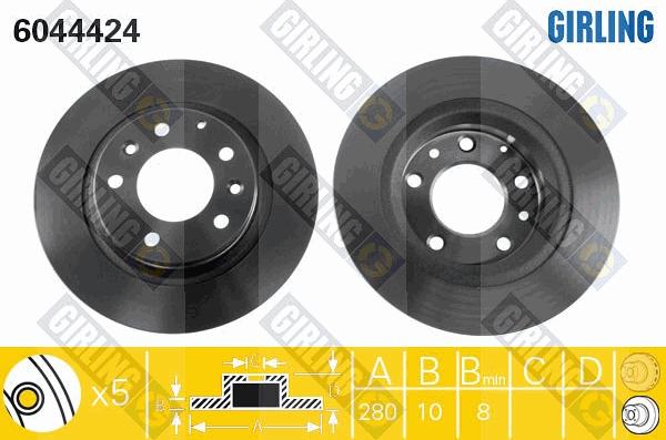 Girling 6044424 - Тормозной диск autospares.lv