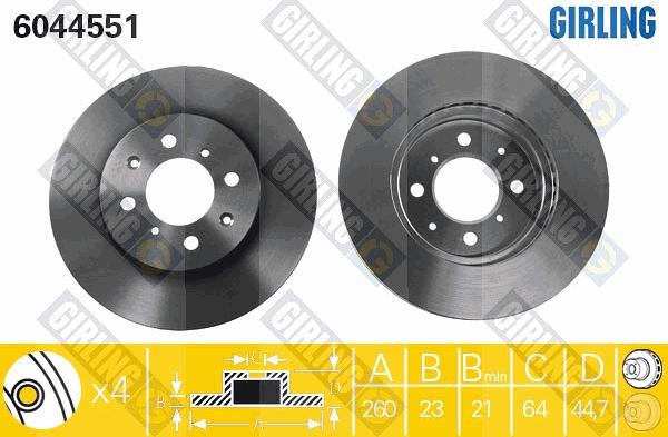 Girling 6044551 - Тормозной диск autospares.lv