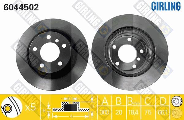 Girling 6044502 - Тормозной диск autospares.lv