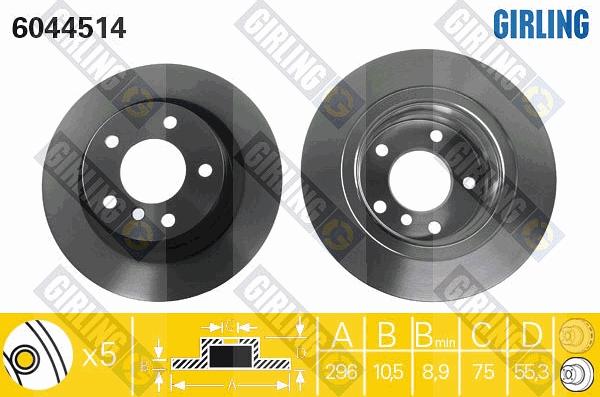 Girling 6044514 - Тормозной диск autospares.lv