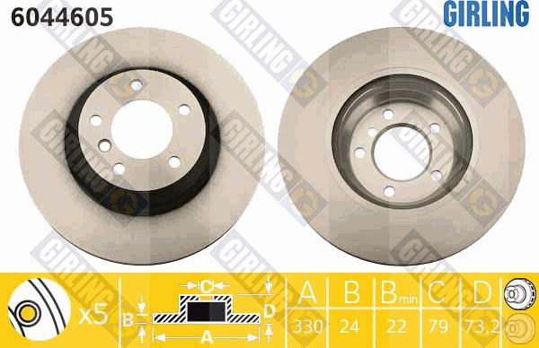 Girling 6044605 - Тормозной диск autospares.lv