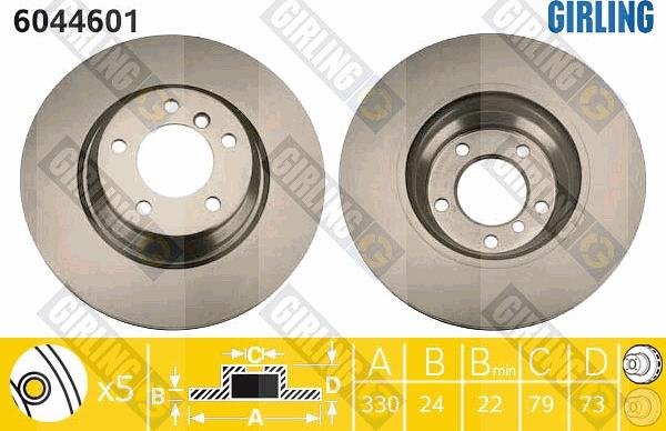 Girling 6044601 - Тормозной диск autospares.lv