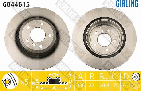 Girling 6044615 - Тормозной диск autospares.lv