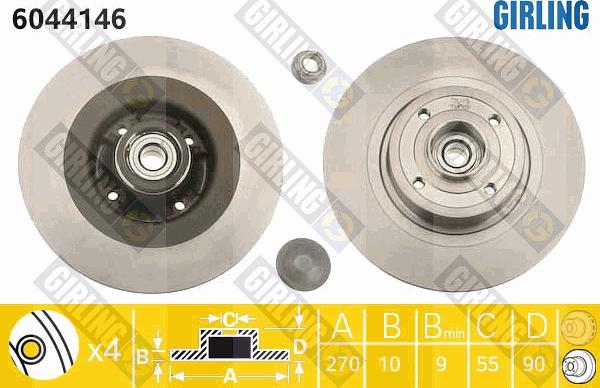 Girling 6044146 - Тормозной диск autospares.lv