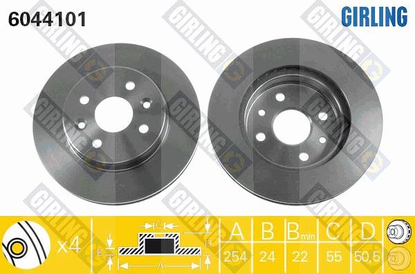 Girling 6044101 - Тормозной диск autospares.lv