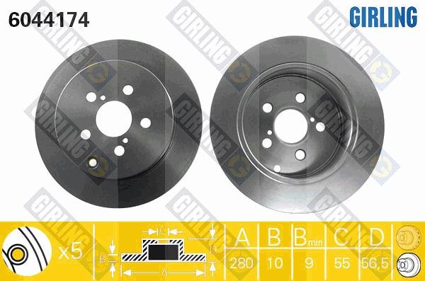 Girling 6044174 - Тормозной диск autospares.lv