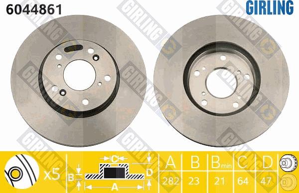 Girling 6044861 - Тормозной диск autospares.lv