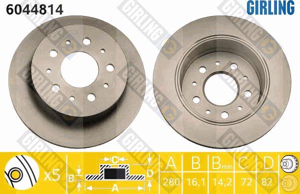 Girling 6044814 - Тормозной диск autospares.lv