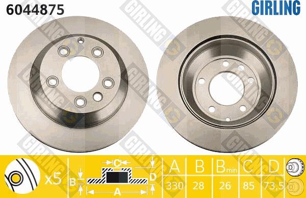 Girling 6044875 - Тормозной диск autospares.lv