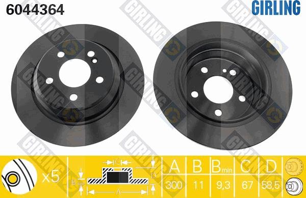 Girling 6044364 - Тормозной диск autospares.lv