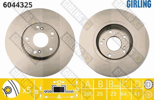 Girling 6044325 - Тормозной диск autospares.lv