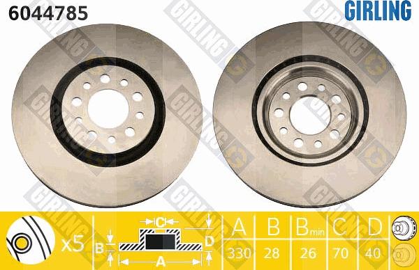 Girling 6044785 - Тормозной диск autospares.lv