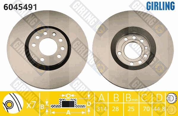 Girling 6045491 - Тормозной диск autospares.lv