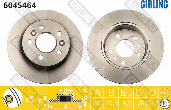 Girling 6045464 - Тормозной диск autospares.lv