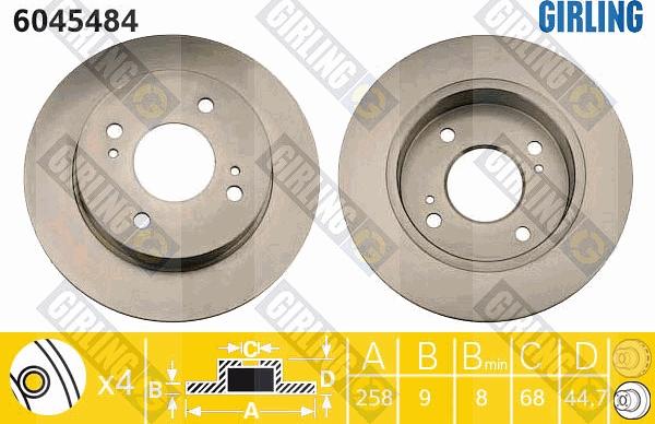 Girling 6045484 - Тормозной диск autospares.lv