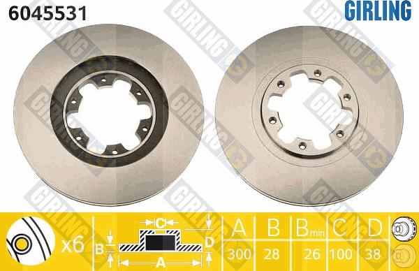 Girling 6045531 - Тормозной диск autospares.lv