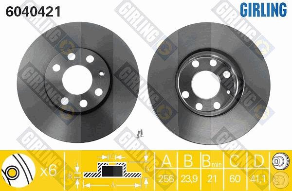 Girling 6040421 - Тормозной диск autospares.lv