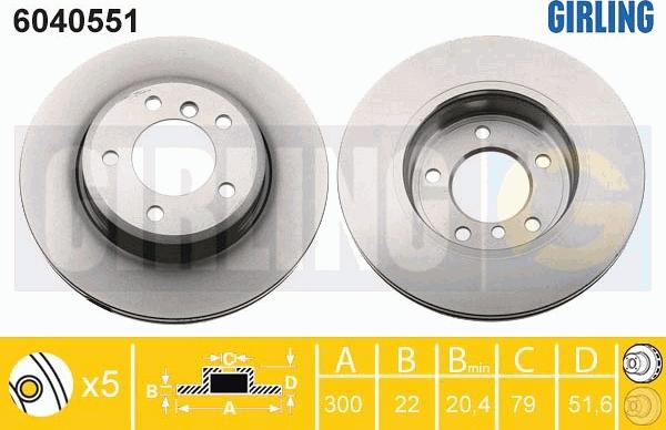 Girling 6040551 - Тормозной диск autospares.lv