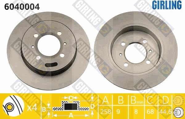 Girling 6040004 - Тормозной диск autospares.lv