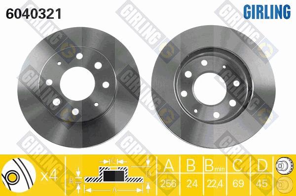 Girling 6040321 - Тормозной диск autospares.lv