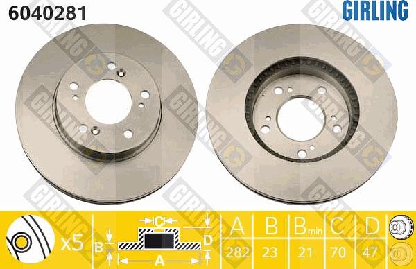 Girling 6040281 - Тормозной диск autospares.lv