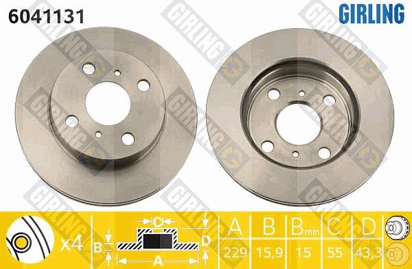 Girling 6041131 - Тормозной диск autospares.lv