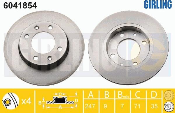 Girling 6041854 - Тормозной диск autospares.lv