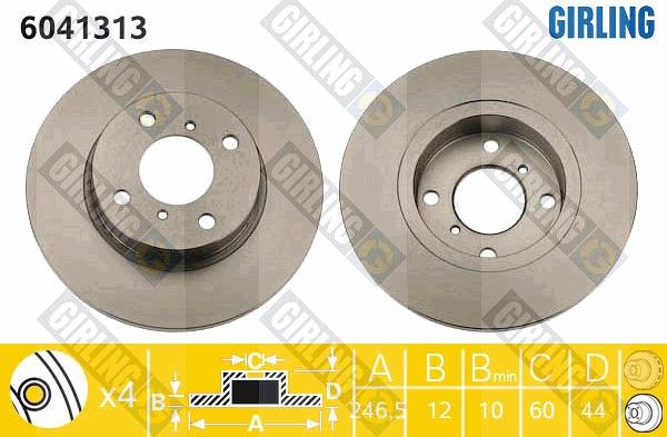 Girling 6041313 - Тормозной диск autospares.lv