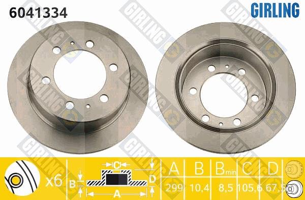 Girling 6041334 - Тормозной диск autospares.lv