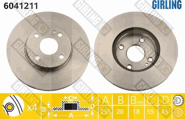 Girling 6041211 - Тормозной диск autospares.lv