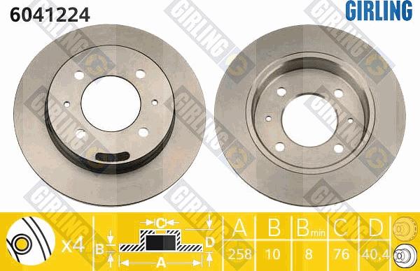 Girling 6041224 - Тормозной диск autospares.lv