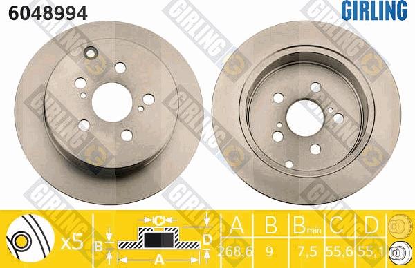 Girling 6048994 - Тормозной диск autospares.lv