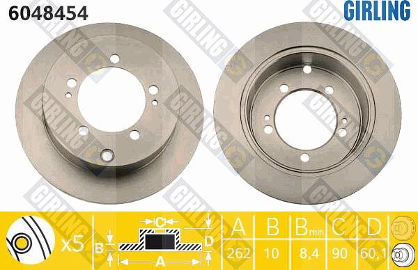 Girling 6048454 - Тормозной диск autospares.lv