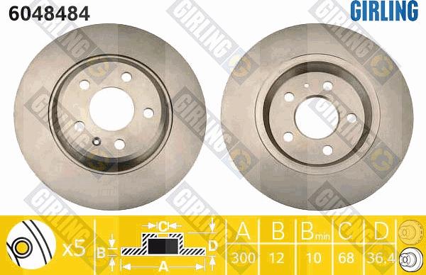 Girling 6048484 - Тормозной диск autospares.lv