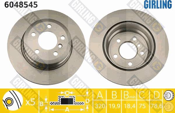 Girling 6048545 - Тормозной диск autospares.lv