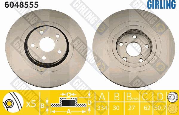 Girling 6048555 - Тормозной диск autospares.lv