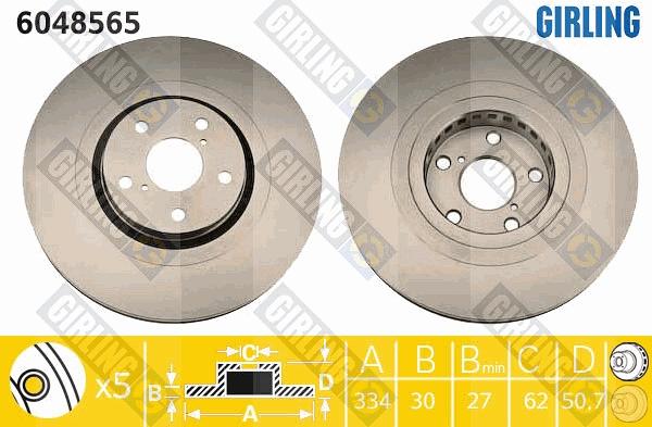 Girling 6048565 - Тормозной диск autospares.lv